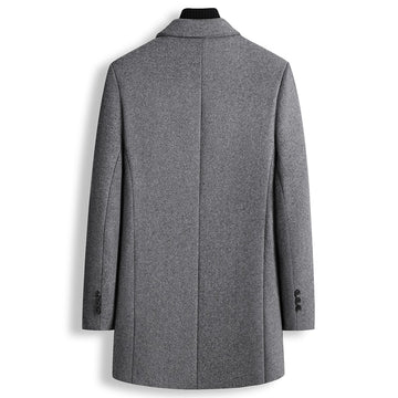 Autumn and Winter New Men's Italian Style Elegant and Fashionable Mid-length Simple Business Casual Slim Woolen Coat Coat